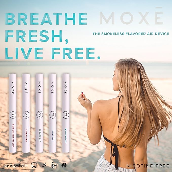MOXE Natural Cinnamint Air Inhaler | Non Electric Long-Lasting Flavored Air Refreshing Support | Oral Fixation Cinnamon & Menthol Essential Oils, Craving Relief