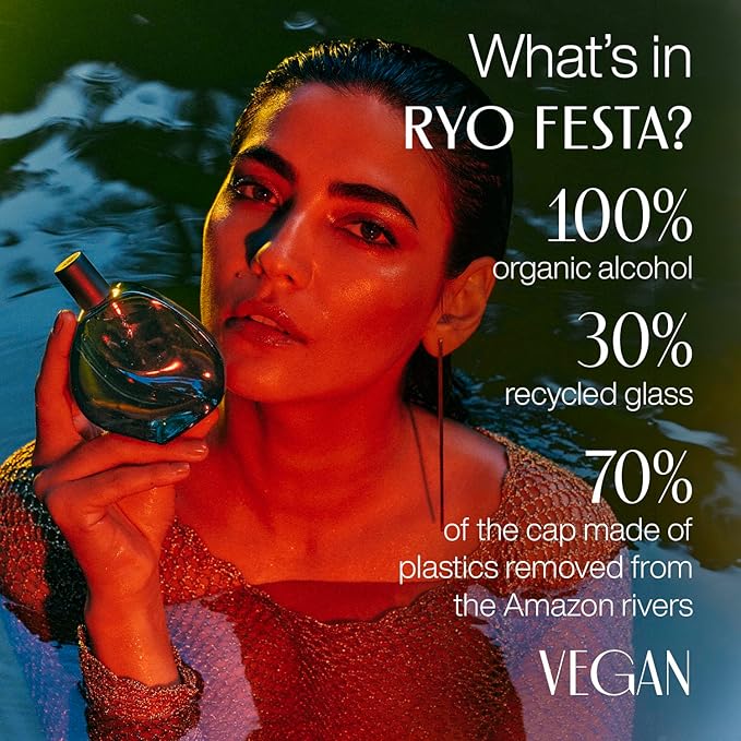 natura Ekos Ryos Festa Woodsy Aromatic Unisex Fragrance 75ml - Insipired by The Amazonian Rivers - Notes of Sage, Pomelo, Jasmine Sambac, Vetiver & Musk