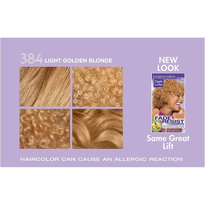 SoftSheen-Carson Dark and Lovely Fade Resist Rich Conditioning Color, Light Golden Blonde 384 (Pack of 2)