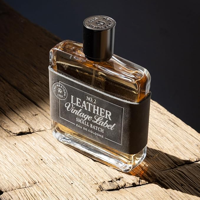 Leather No. 2 by Tru Western, Vintage Label Small Batch, 3.4 fl oz (100 ml), with Notes of Sage, Sued, and White Woods, Confident, Sexy, Modern Fragrance