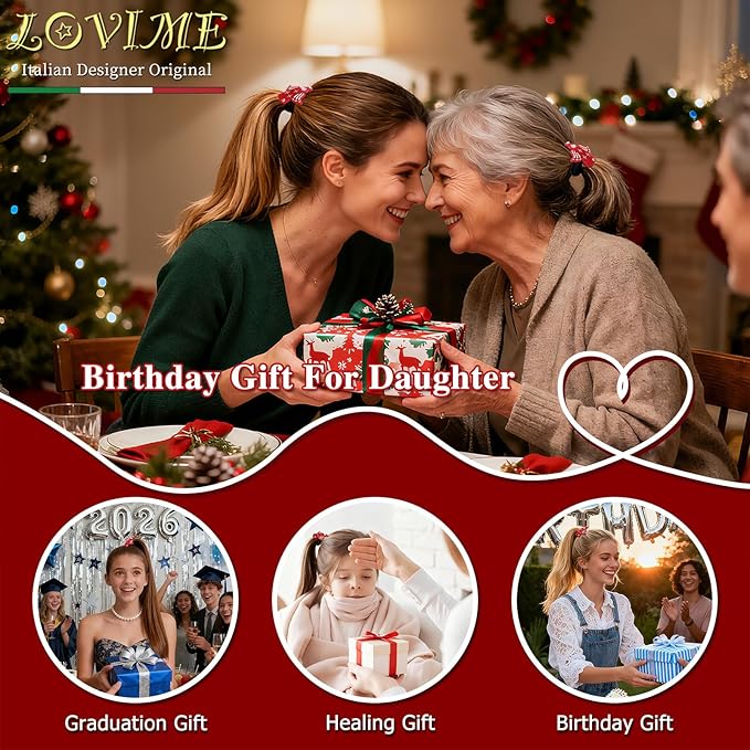 Gifts for Mom Wife Birthday Unique, Premium Acetate French HairTies for Women, Wedding Gift for Mother of the Bride, Christian Warm Gifts CHRISTMAS Stocking Stuffer With Gift Box