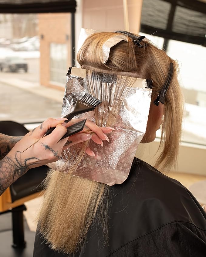 FRAMAR 8x11 Checked Out Hair Foil – Hair Foils For Highlighting, Pop Up Foil For Hair Highlighting, Salon Foils For Hair Highlighting Kit, Wide Hair Foils For Bleach, Salon Foils For Hair Stylist 200