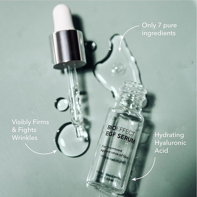 BIOEFFECT EGF Serum | Barley-Derived Epidermal Growth Factor + Hyaluronic Acid | Anti-Aging Face Serum for Fine Lines & Wrinkles, Hydration & Firmness, 20 mL / 0.68 oz