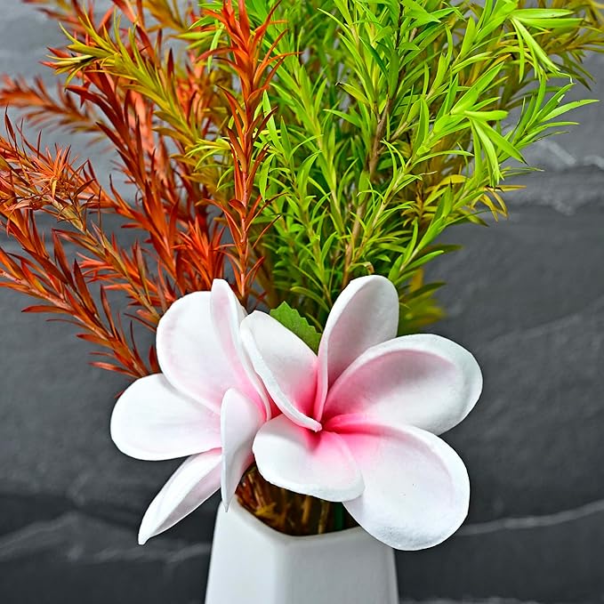 Pack of 2 Real Touch Flowers Hawaiian Flower Hair Clips Plumeria Hibiscus Hair Clips Handmade Hair Accessories for Beach Wedding Bridal Party Mother's Day Women Girls Holiday Gifts (c-816, 2pcs)