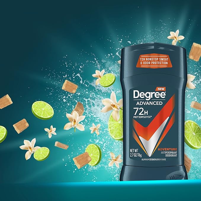 Degree Men Antiperspirant Deodorant Adventure Antiperspirant For Men With MotionSense Technology 2.7 oz, Pack of 4