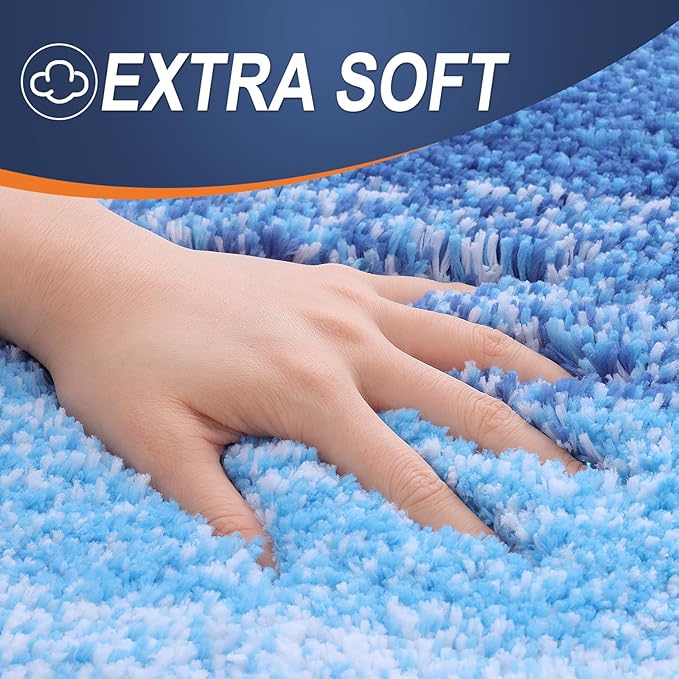 OLANLY Bathroom Rugs Mat 30x20, Extra Soft Absorbent Microfiber Bath Rugs, Rubber Backing, Quick Dry, Washable Bath Mats for Bathroom Floor, Tub and Shower, Home Decor Accessories, Light Royal Blue