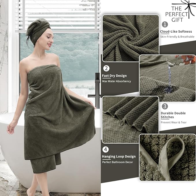 8 Piece Bathroom Towel Set Brown |2 Oversized Large Bath Towels Sheet,2 Hand Towels and 4 Washcloths| 600GSM Ultra Soft Luxury Premium Towel Set Highly Absorbent Quick Dry Hotel Towel Collection