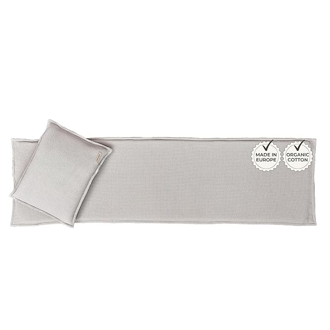 SAUNASOFA™ Sauna Mat & Pillow Set – 3 Person Sauna seat Cushion with Pillow – Heat-Resistant Sauna kit for Infrared or Finnish saunas in Grey