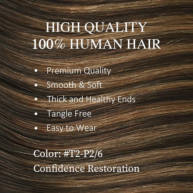 DNE Tape in Hair Extensions Real Human Hair 22 inches 20Pcs/50g/Pack Seamless Dark Brown to Chestnut Brown#T2-P2/6 Straight Invisible Double Sided Tape in Hair Extensions for Women/Girls