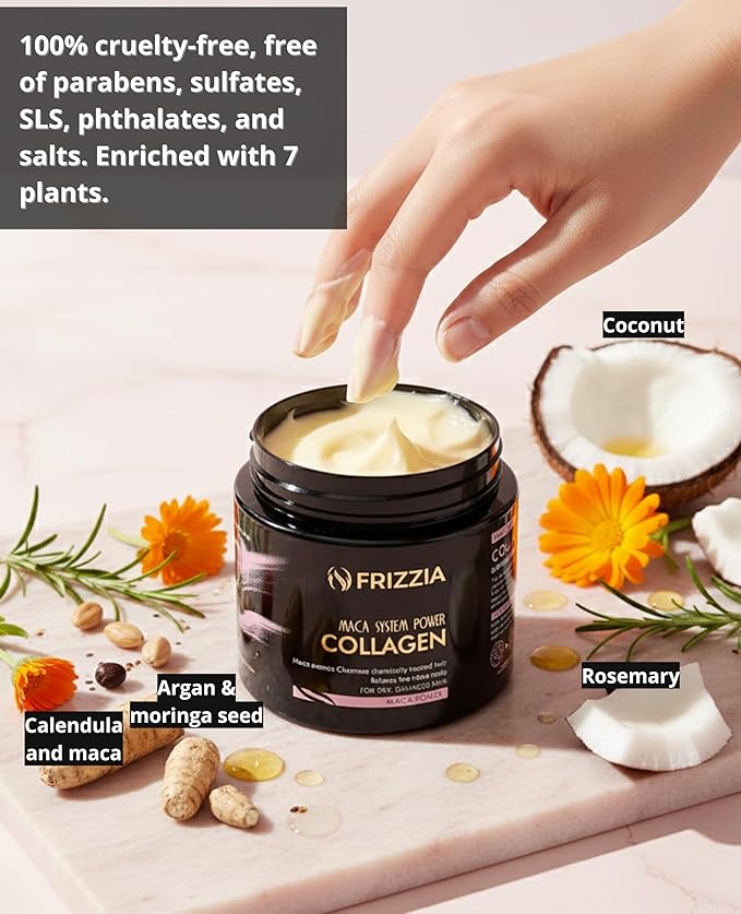 ULTRA Collagen Hair Mask, EASY to use. With argan oil and maca. Hydration and shine, anti-frizz treatment for dry and damaged hair, professional smoothness, 500 ml