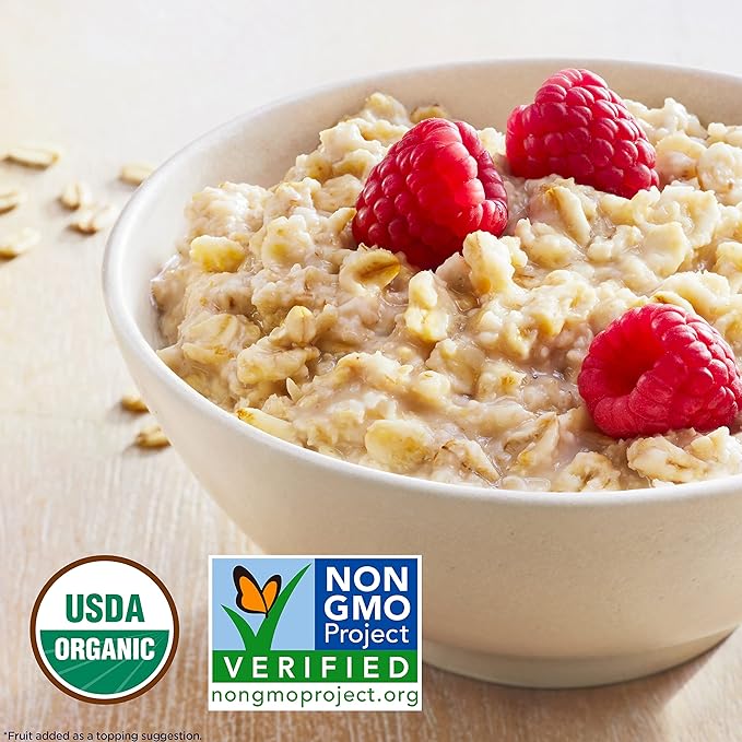 Quaker Instant Oatmeal, USDA Organic, Non-GMO Project Verified, Original, Individual Packets, 8 Count (Pack of 6)