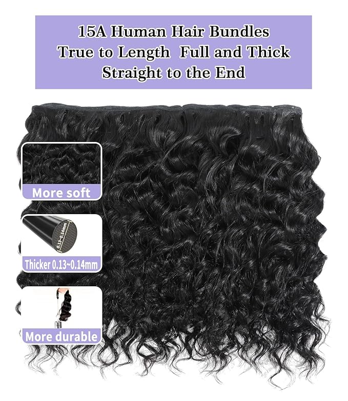 FASHION PLUS Raw Human Hair Bundles, Loose Deep Wave Bundles Human Hair 26 26 26 Inch Loose Wave Hair 3 Bundles 100% Real Raw Human Hair Bundles Thick and Soft, Triple Lifespan