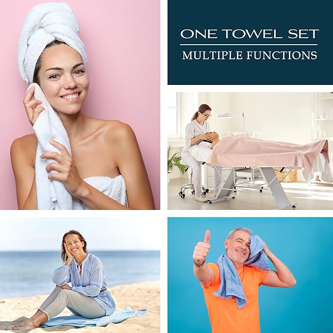 Mocassi Luxury 100% Turkish Cotton 6-Piece Towel Set - Ultra Soft, Quick Dry Highly Absorbent Premium Spa Hotel Quality Bath Towels, Includes 2 Bath Towels, 2 Hand Towels and 2 Washcloths, Orange