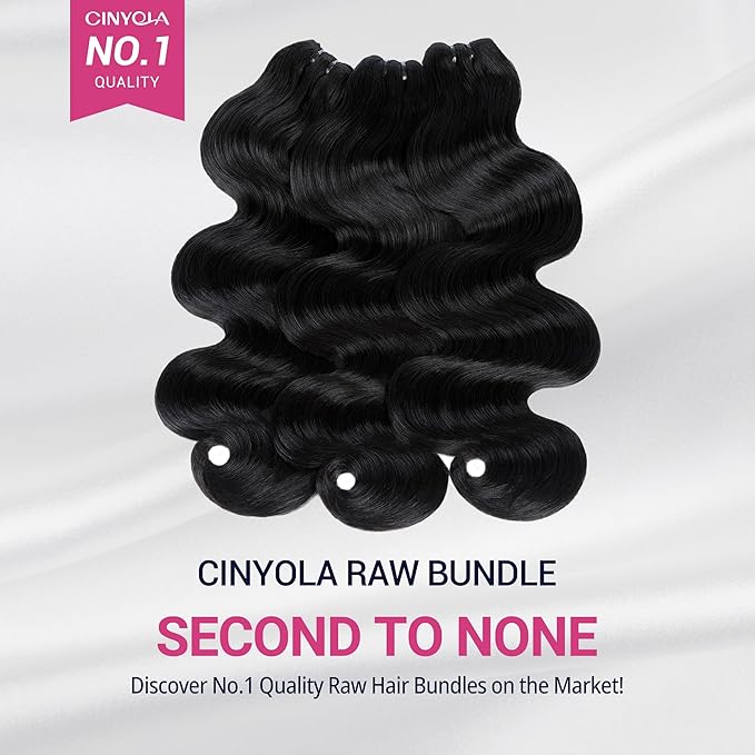 Real Raw Human Hair 3 Bundles Deal Body Wave, 6X Lifespan Than Regular Virgin Hair, No.1 Quality, No Shedding, No Tangling, 14 16 18 Inches Raw Indian Wavy Hair Bundles