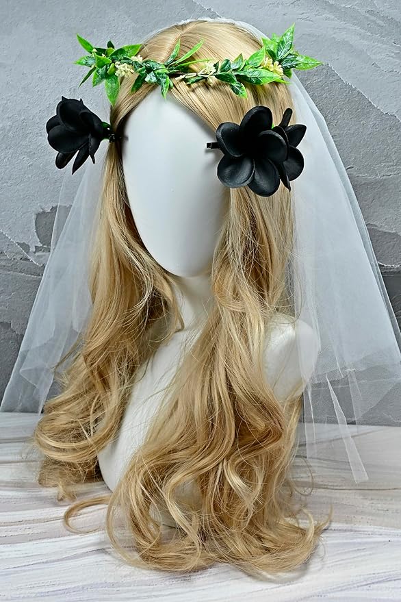 Pack of 2 Real Touch Flowers Hawaiian Flower Hair Clips Plumeria Hibiscus Hair Clips Handmade Hair Accessories for Beach Wedding Bridal Party Mother's Day Women Girls Holiday Gifts(c-822, 2pcs)