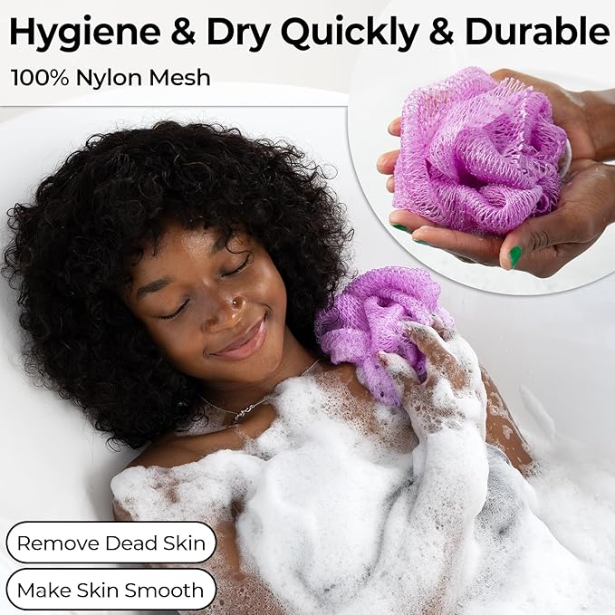 African Net Sponge Authentic - Back Scrub Exfoliating Net Sponge with Knots - 2 Pieces African Bath Sponges for Body Scrubber Exfoliator - Back Washer for Shower Accessories