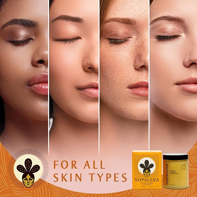 Nopalera Cactus Body Polish – Mandarina | 3-in-1 Clean Beauty Oil Cleanser, Exfoliant & Moisturizer | Brightening Body Scrub with Cactus Oil • Dermatologist-Tested • 8oz