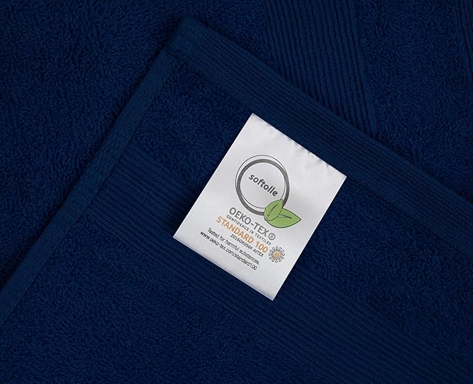 Premium Hand Towels Pack of 6 (16" x 30”) 100% Combed Ring Spun Cotton | Highly Absorbent Hand Towels Set | Ultra Soft for Home, Gym & Spa (Navy Blue)