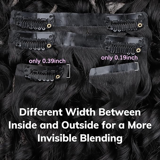 IDN BEAUTY Seamless Clip In Hair Extensions Human Hair Deep Wave Clip ins Virgin Human Hair Seamless Clip Ins For Black Women PU Weft Invisible Edge Thick Soft Hair 110g 7Pcs 22 Inch