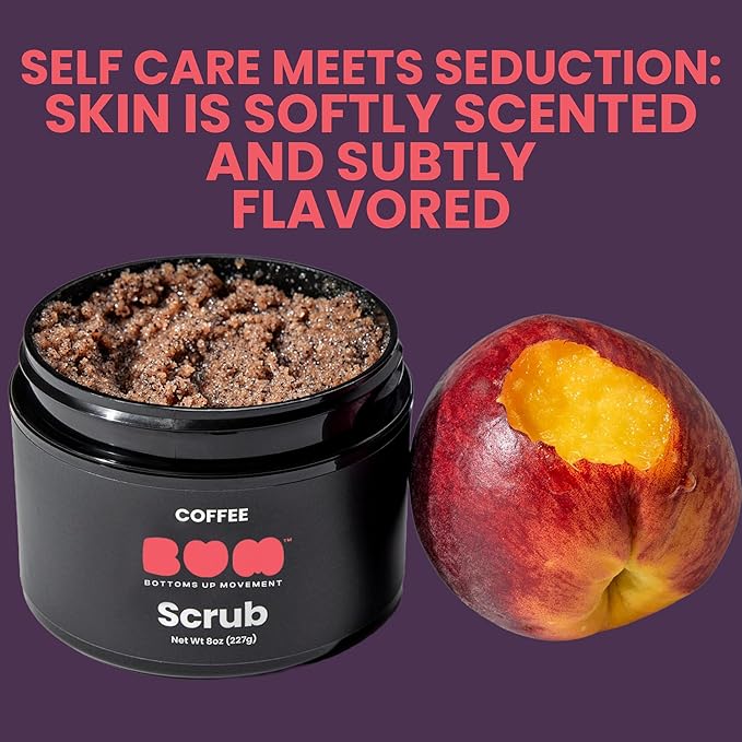 (BUM) Coffee Scrub - Exfoliating Sugar Body Polish, Hydrates, Moisturizes, Anti Cellulite & Stretch Mark Treatment, with Organic Shea, Coconut Oil, Rosehip, Vitamin E, & Jojoba, Natural Deodorant, 2oz