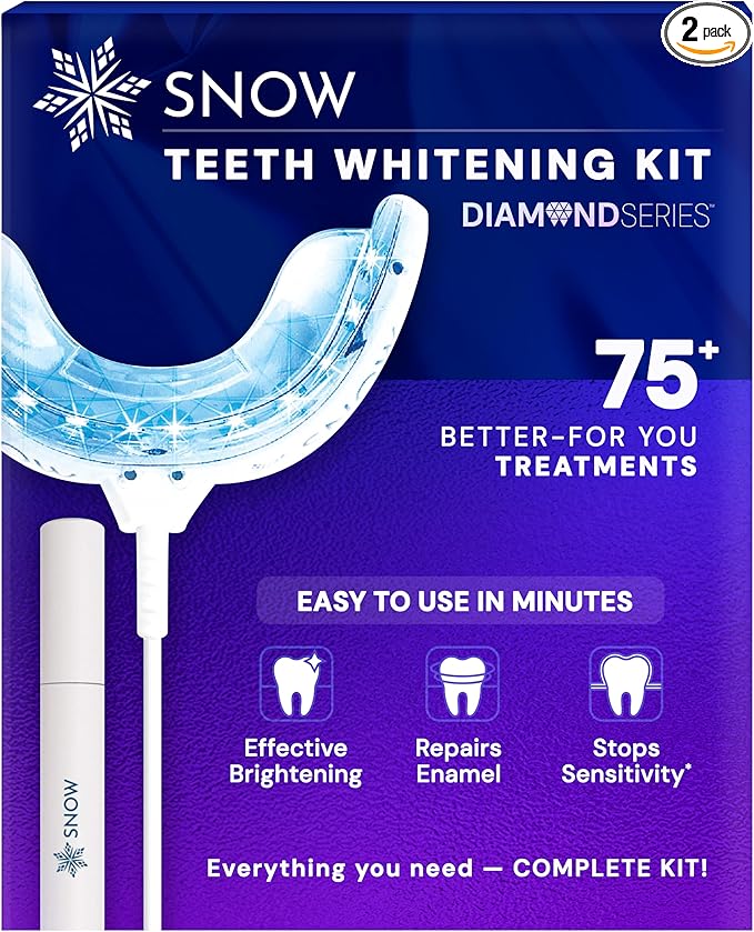 Snow Teeth Whitening Kit - Snow Teeth Whitening Serum and LED Mouthpiece Whitener, Formulated with Hydroxyapatite, Good for 2 Months - Wired Kit with 1 Wand