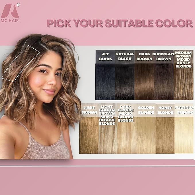 2 Pcs Short Hair Extensions, Human Hair Pieces for Women Adding Volume 6 inch Natural Black