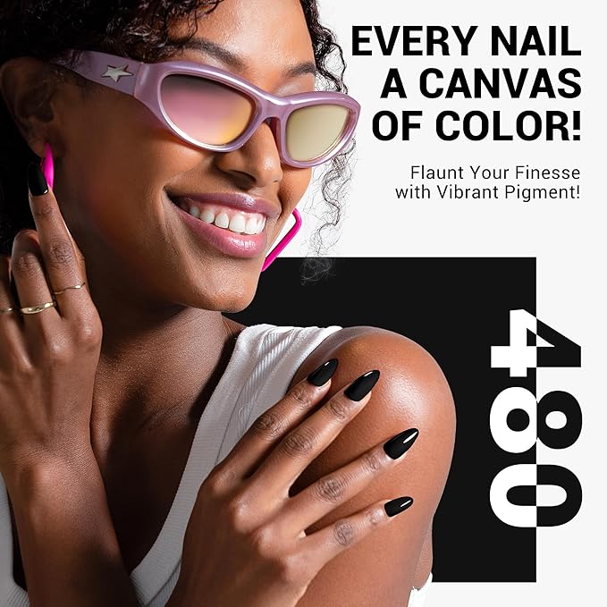 MelodySusie Thick Gel Nail Polish,15ML Black Abyss Color Soak Off UV LED Gel Polish Gift for Women Nail Art Manicure Salon DIY Nail Design Decoration at Home-480