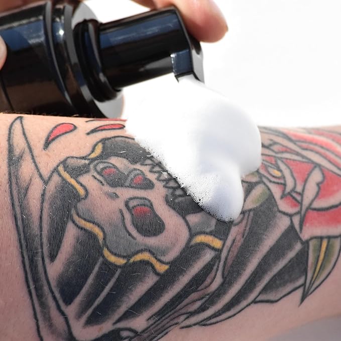 Tattoo Cleansing Foam | Gentle Aftercare Foam for Tattoos & Piercings • Fragrance-Free, Hydrating, Cleanses & Heals • 100ml/3.38floz