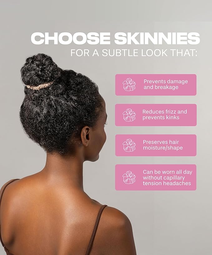 Ch. SKINNIES-6 Silk Scrunchies Set - Premium 22 Momme Handmade Hair Accessories, Soft Pure Silk Hair Ties & Sleep Scrunchies for Women | STYLE: Our Best Sellers