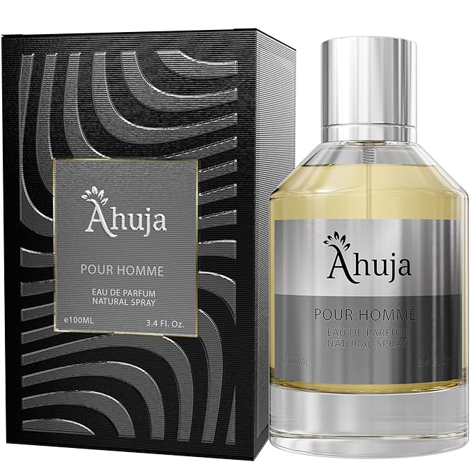 AHUJA Pour Homme Eau de Parfum for Men 3.4 fl oz - Men's Fragrance - Long Lasting Perfume for Men Original Citrus & Fruity Symphony Cologne - Luxury Scent Gift for EDP