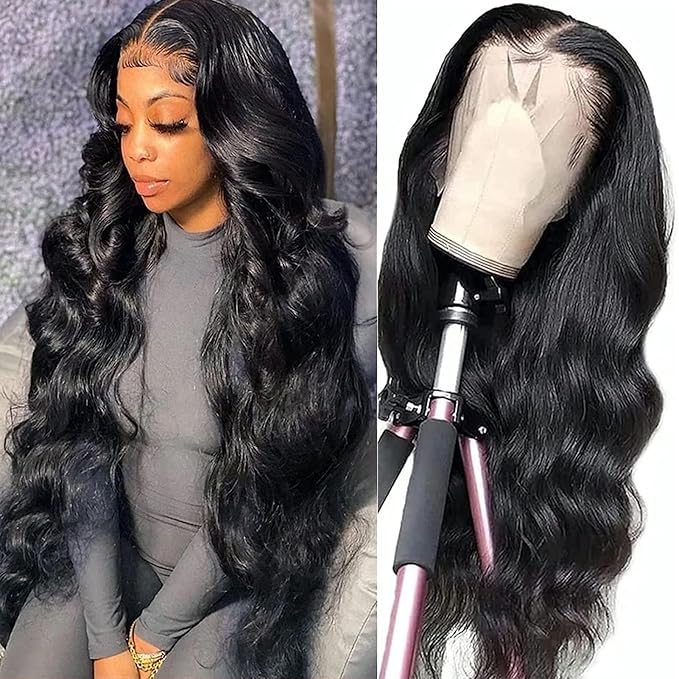 Body Wave Lace Front Wigs Human Hair 200% Density 13x4 HD Transparent Full Lace Frontal Wigs Human Hair 12A Body Wave Glueless Frontal Wigs Human Hair Pre Plucked for Black Women (22 Inch)