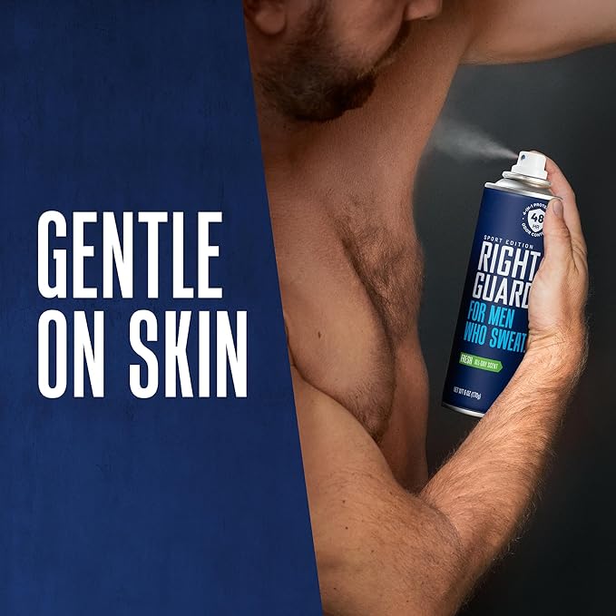 Right Guard Sport Antiperspirant & Deodorant Spray Bundle with Powder Dry & Fresh Scents, 48-Hour Odor Control, Blocks Sweat, 6 oz.