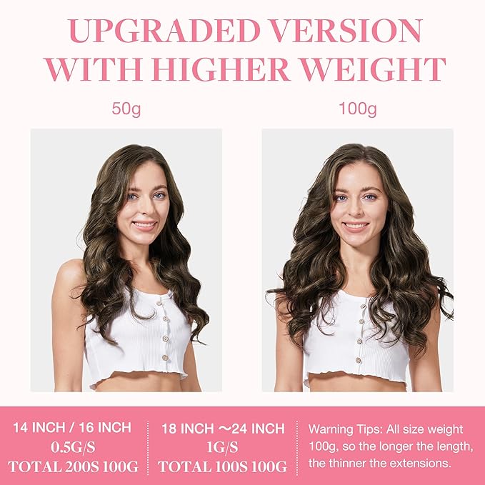 GOO GOO I Tip Hair Extensions, Real Human Hair, 20inch 100g 100S, Cold Fusion I Tip, Invisible Remy, Brown Sugar Swirl Highlights