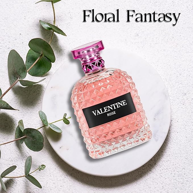 4PCS Perfume Set for Women - Floral Fragrance Gift Set with Vanilla,Sweet Fruity, Eau De Parfume| 3.4 Fl Oz Each Women's Cologne(Valentine Milano/Rose/Pink,Valuable,)