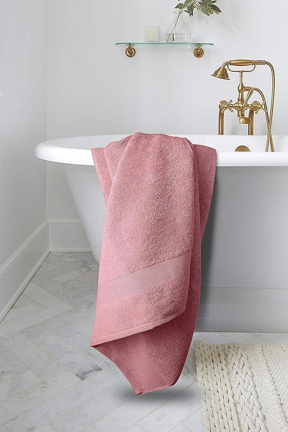 Softolle Luxury Bath Towels Set of 4 (27” x 54”) | Towels for Bathroom | Super Soft | Highly Absorbent Towels for Home, Spa, Gym (Pink)
