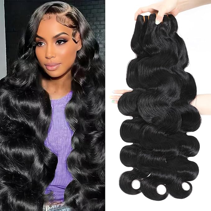 16A Raw Body Wave Human Hair Bundles Human Hair 100% Unprocessed Brazilian Boutique Virgin Hair Extensions,Double Wefts,Triple Lifespan (Body Wave 3 Bundle, 20 20 20 inch)