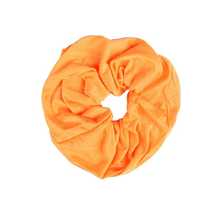 Jumbo Cotton Scrunchie Hair Tie (Neon Orange)