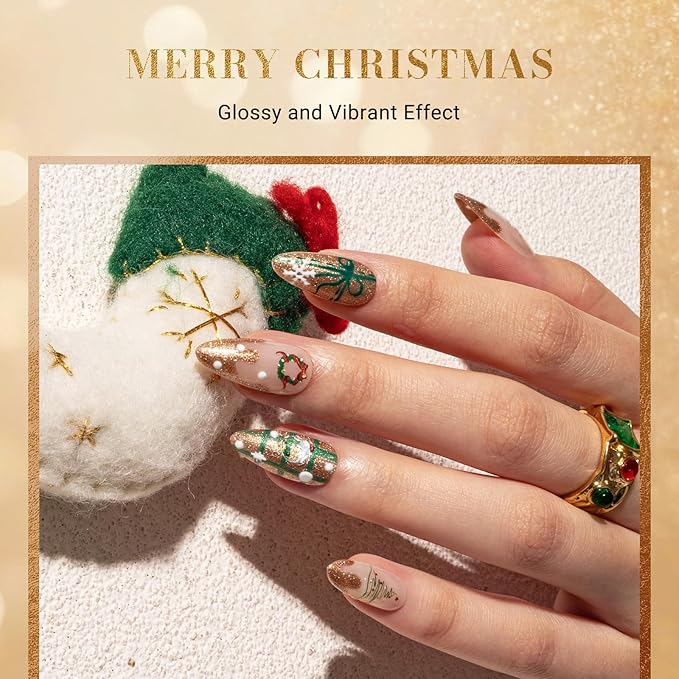 MelodySusie Sparkle Gold Gel Nail Polish,0.5fl oz Nails Soak Off UV LED Champagne Glitter Gel Polish Gift for Women Nail Art Manicure Salon DIY Nail Design Decoration at Home-z159-A2060