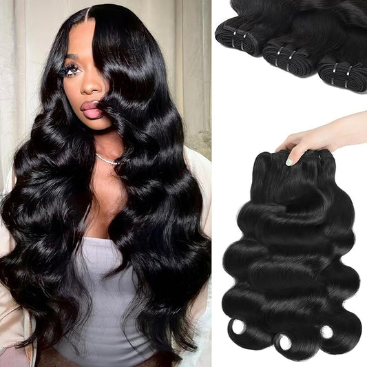 AZONA 16A Real Raw Bundles Body Wave Human Hair,No Tangle No Shedding Body Wave Bundles Human Hair,Triple Lifespan Over Regular Virgin Hair Bundle,Silky And Soft New 16 18 20 Inch