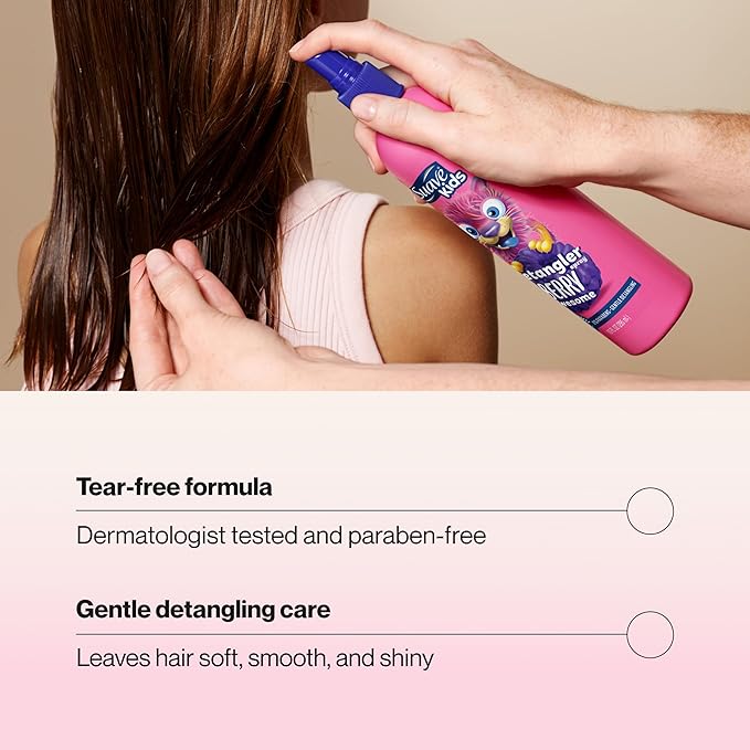Suave Kids Detangler Spray For Tear-Free Styling, Berry Awesome Dermatologist-Tested Hair Detangler Formula 10 oz, Pack of 6