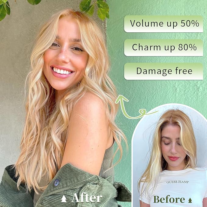 KooKaStyle Invisible Wire Hair Extensions with Transparent Wire Headband Adjustable Size 4 Secure Clips Long Wavy Hairpiece Platinum Blonde mix Orange Blonde 20inch for Women