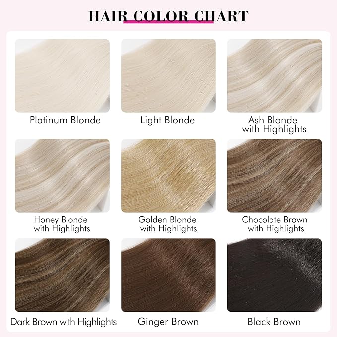 REECHO Hair Extensions, 11PCS Clip in Hair Extensions 24" Long Straight hair extensions HE005 Natural Soft Synthetic Hairpieces for Women – Ash Blonde with Highlights