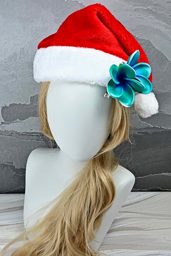 Pack of 2 Real Touch Flowers Hawaiian Flower Hair Clips Plumeria Hibiscus Hair Clips Handmade Hair Accessories for Beach Wedding Bridal Party Mother's Day Women Girls Holiday Gifts (c-837, 2pcs)