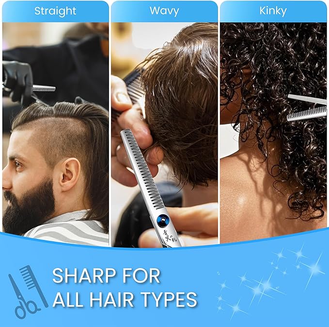 Hair Cutting Scissors, Thinning Shears Professional Haircut Scissors, 6.0 Inch Texturizing Teeth Shears for Hairdressing, Salon and Home Use