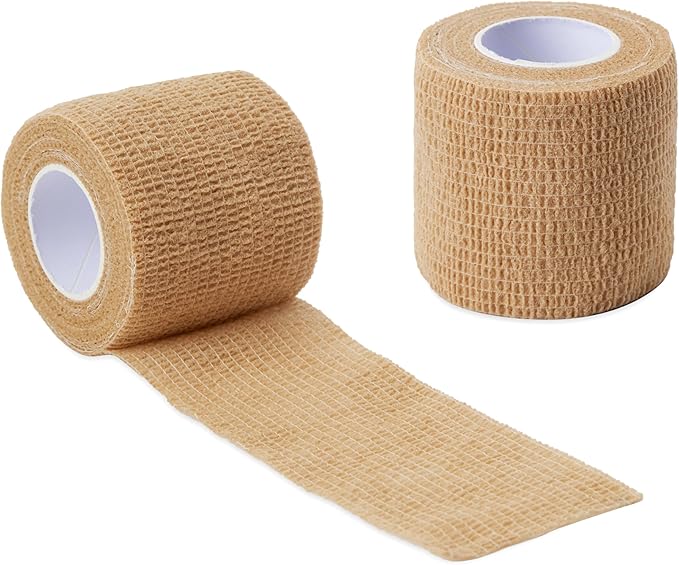 Sensi Wrap Grip Cover Sports Self Bandage Rolls 2-inch x 5-Yards 24pcs (Tan)