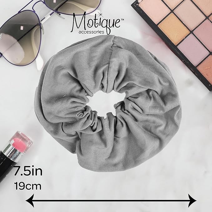 Jumbo Cotton Scrunchie Hair Tie (Light Grey)