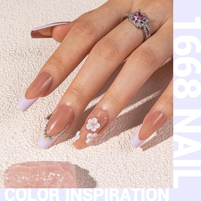 MelodySusie Thick White Gel Nail Polish,0.5fl oz Soak Off UV LED Purple White Gel Polish Gift for Women Nail Art Manicure Salon DIY Nail Design Decoration at Home-1668