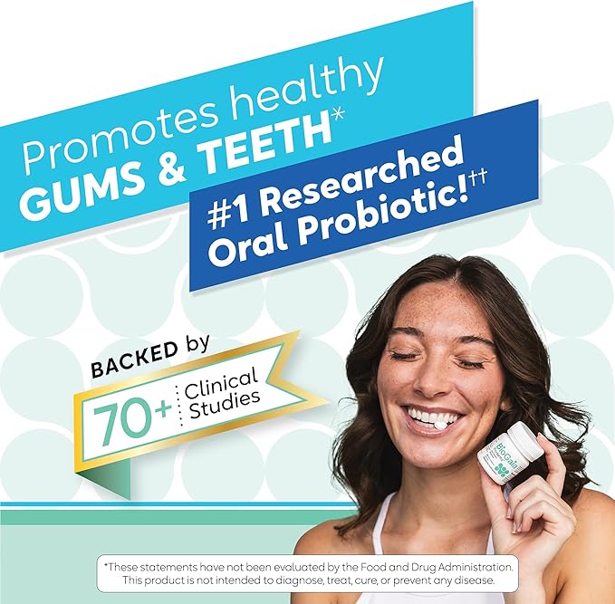 BioGaia Prodentis | Oral Probiotics | Promotes Healthy Gums & Teeth | Defends Against Bad Breath & Dental Problems | Improves Oral Health | Apple Flavored | 30 Dental Probiotic Lozenges