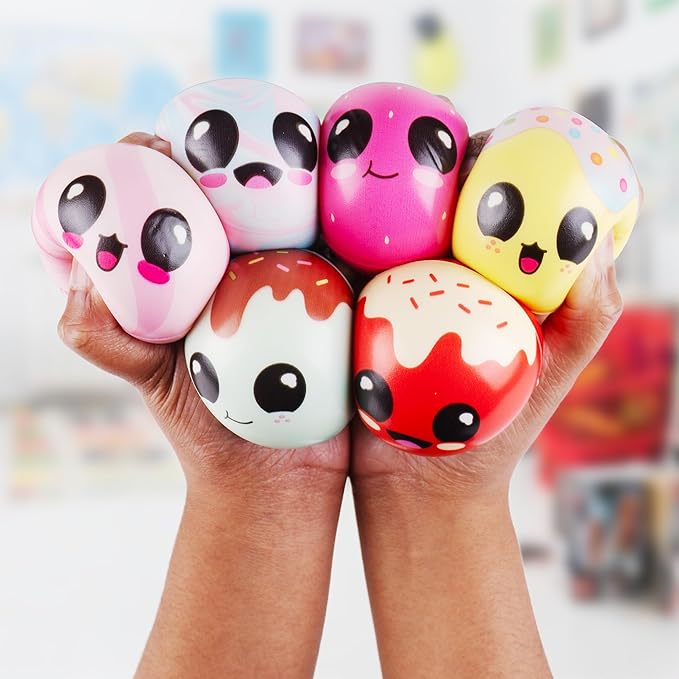 (Cake POPS) - Gourmet Scented Stress Balls (Assortment of 3 x 2-Packs) - Squishy Sensory Ball for Kids and Adults - Discover 6 Unique Aromas