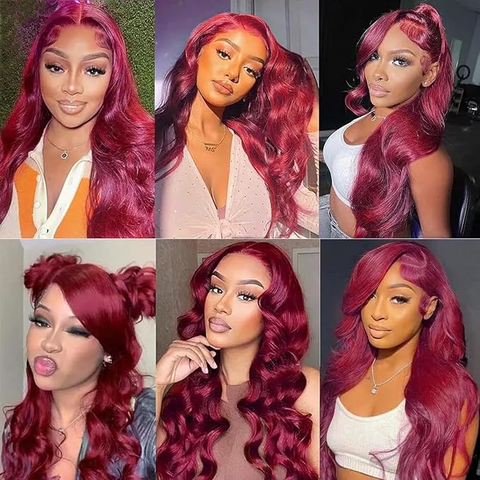 99J Burgundy Human Hair Bundles Body Wave 26 Inch 12A Wine Red Double Weft Brazilian Bundles Human Hair Extensions 1 Pack